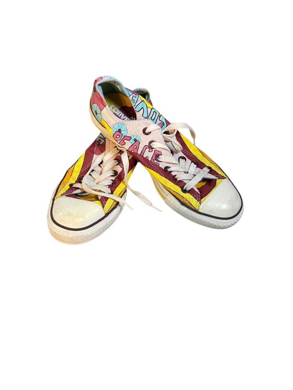 Converse All Star Peace Love Floral Graphic Low Top Sneakers Women’s 8